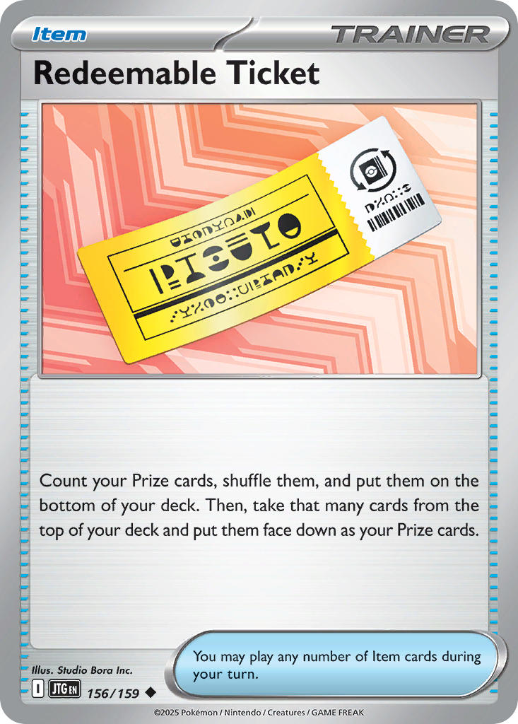 Redeemable Ticket 156/159 Common Journey Together Pokémon card