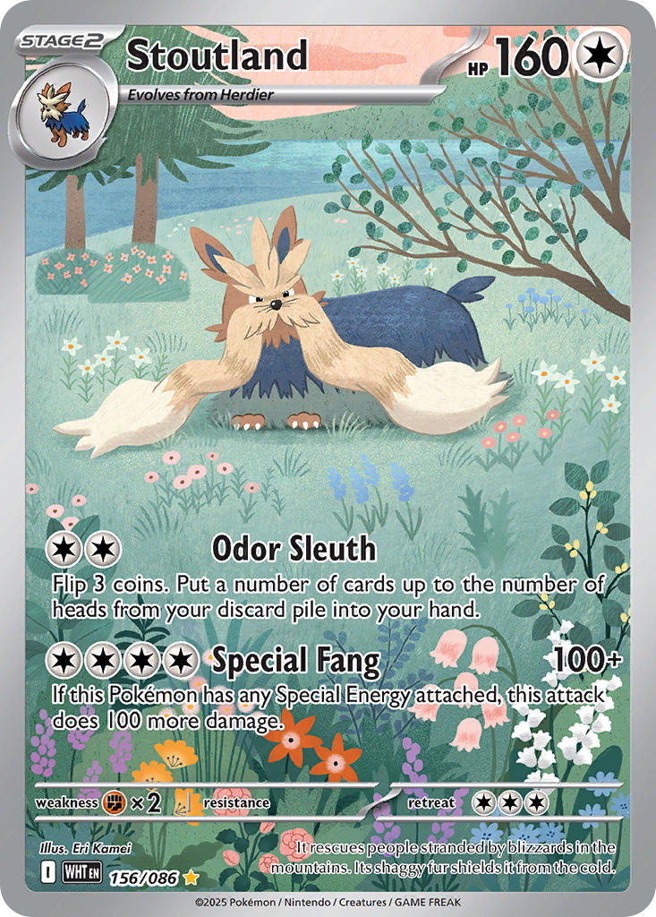 Stoutland 156/086 Illustration Rare White Flare Pokémon card