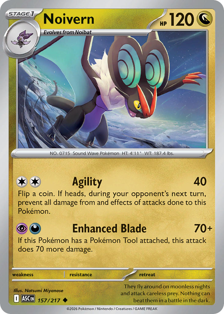 Noivern 157/217 Rare Ascended Heroes Pokémon card
