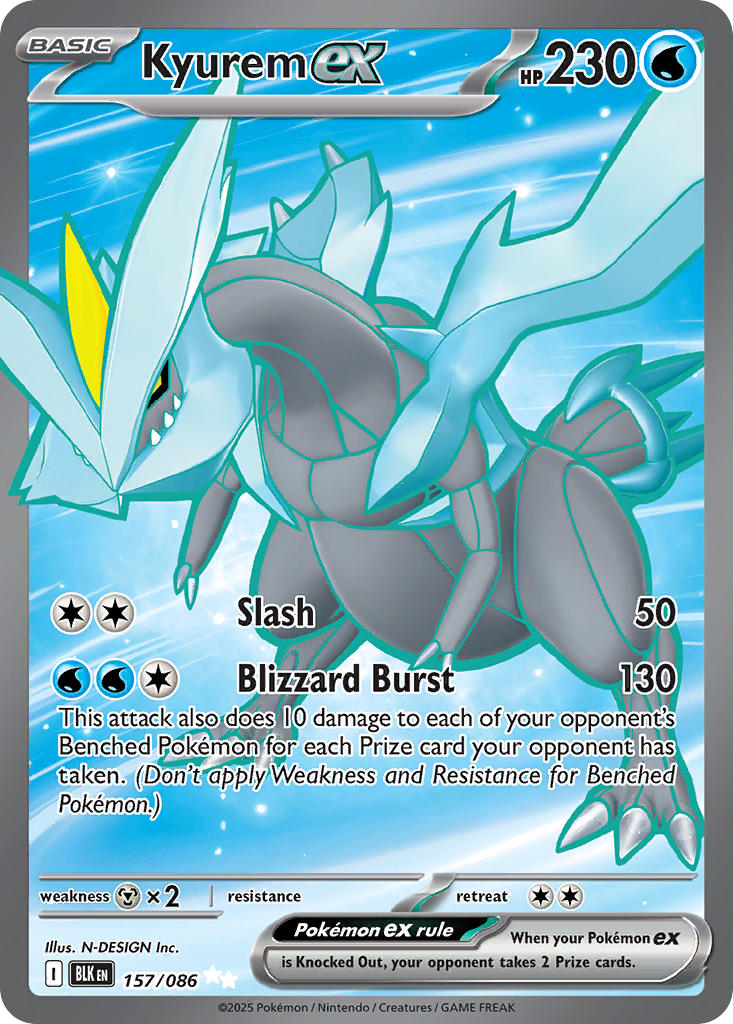 Kyurem EX 157/086 Ultra Rare Black Bolt Pokémon card