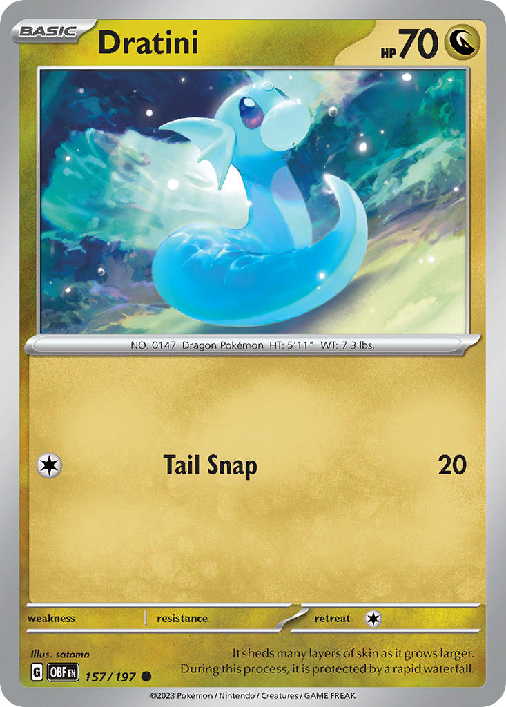 Dratini 157/197 Common Obsidian Flames Pokémon card
