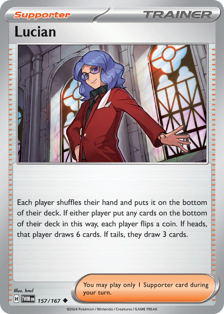 Lucian 157/167 Uncommon Twilight Masquerade Pokémon card
