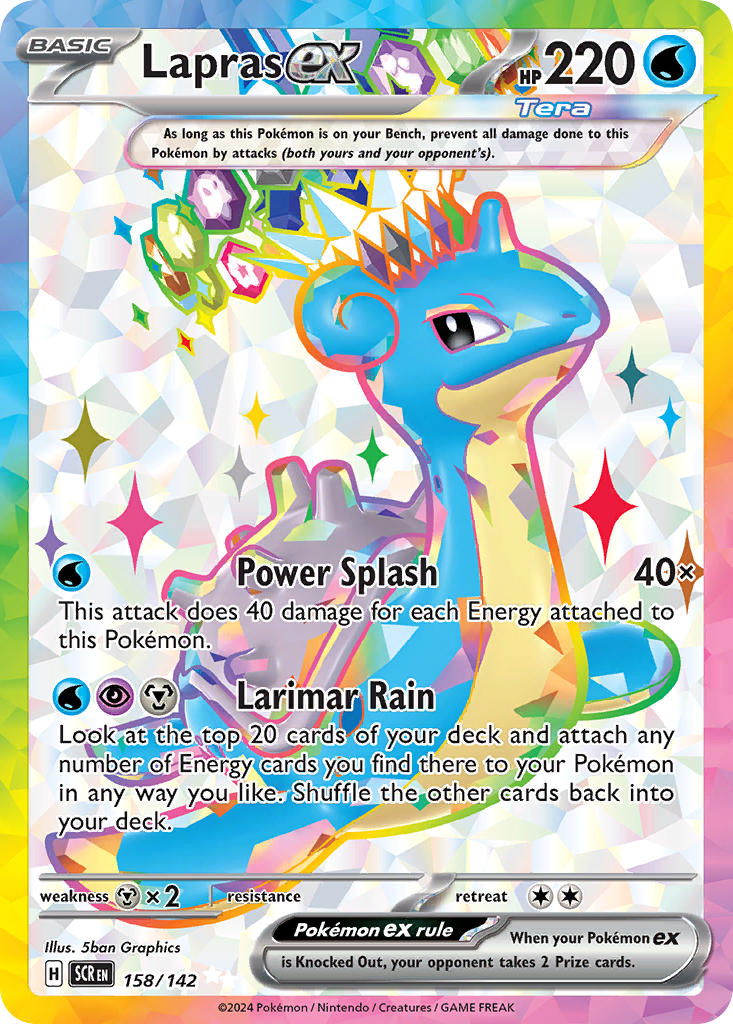 Lapras EX 158/142 Ultra Rare Stellar Crown Pokémon card