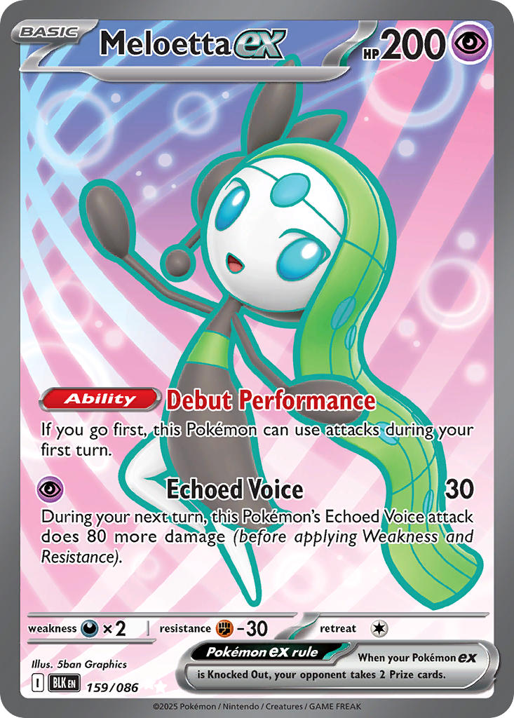 Meloetta EX 159/086 Ultra Rare Black Bolt Pokémon card