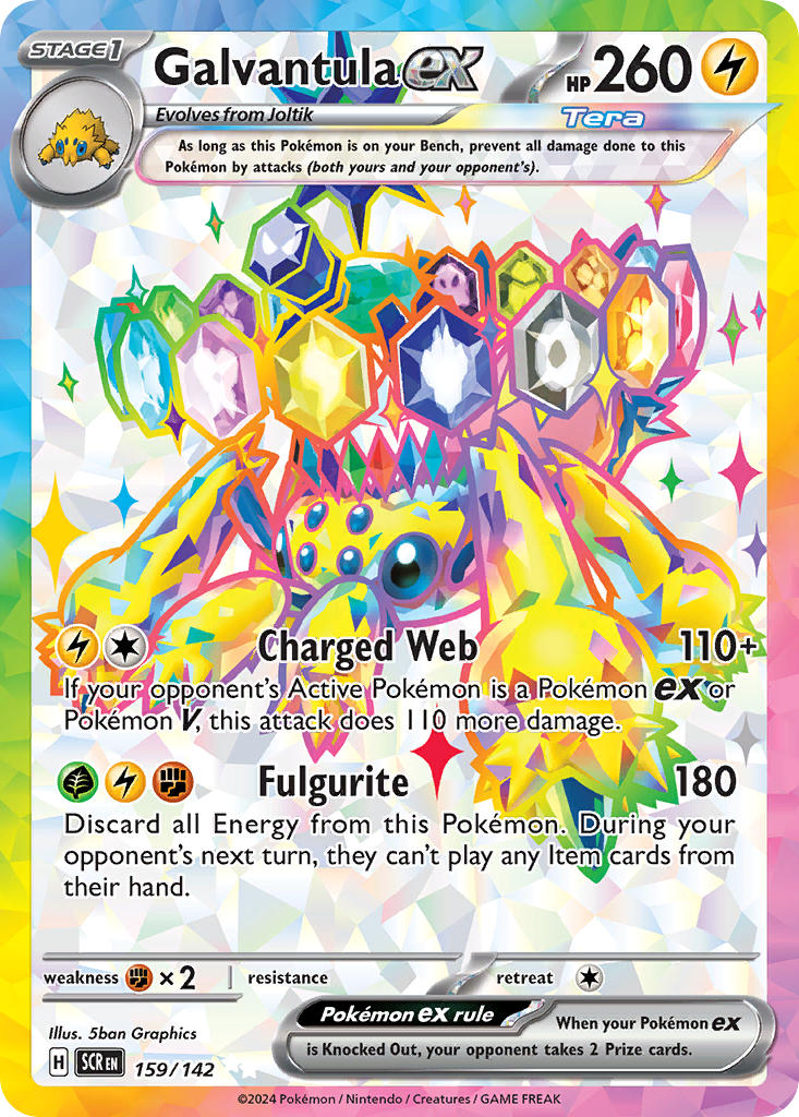 Galvantula EX 159/142 Ultra Rare Stellar Crown Pokémon card