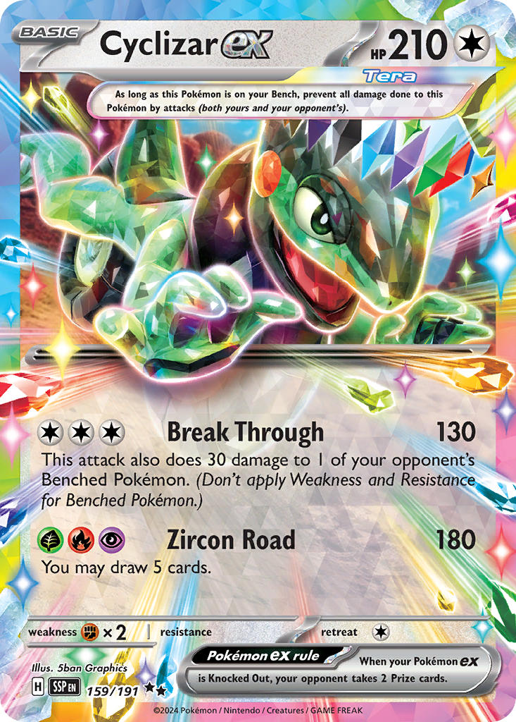 Cyclizar EX 159/191 Double Rare Surging Sparks Pokémon card
