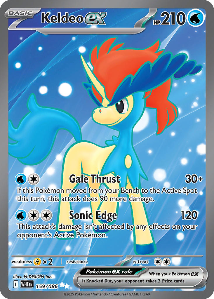 Keldeo EX 159/086 Ultra Rare White Flare Pokémon card