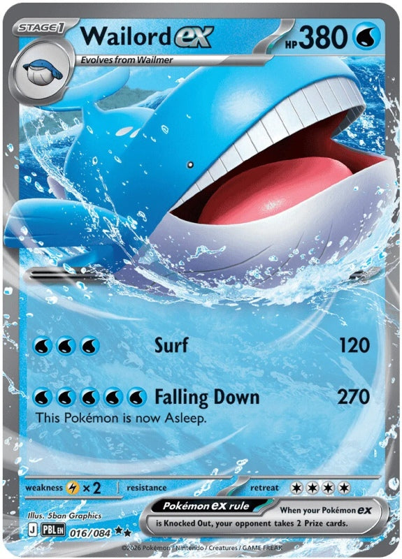 Wailord ex 016/084 Pitch Black Pokémon card