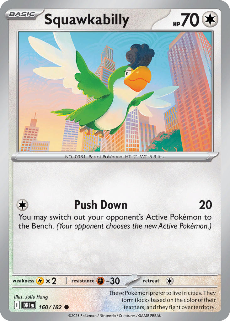 Squawkabilly 160/182 Common Destined Rivals Pokémon card