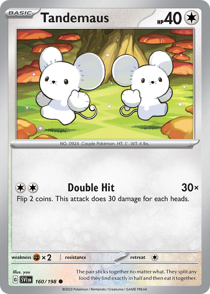 Tandemaus 160/198 Common Scarlet & Violet Pokémon card