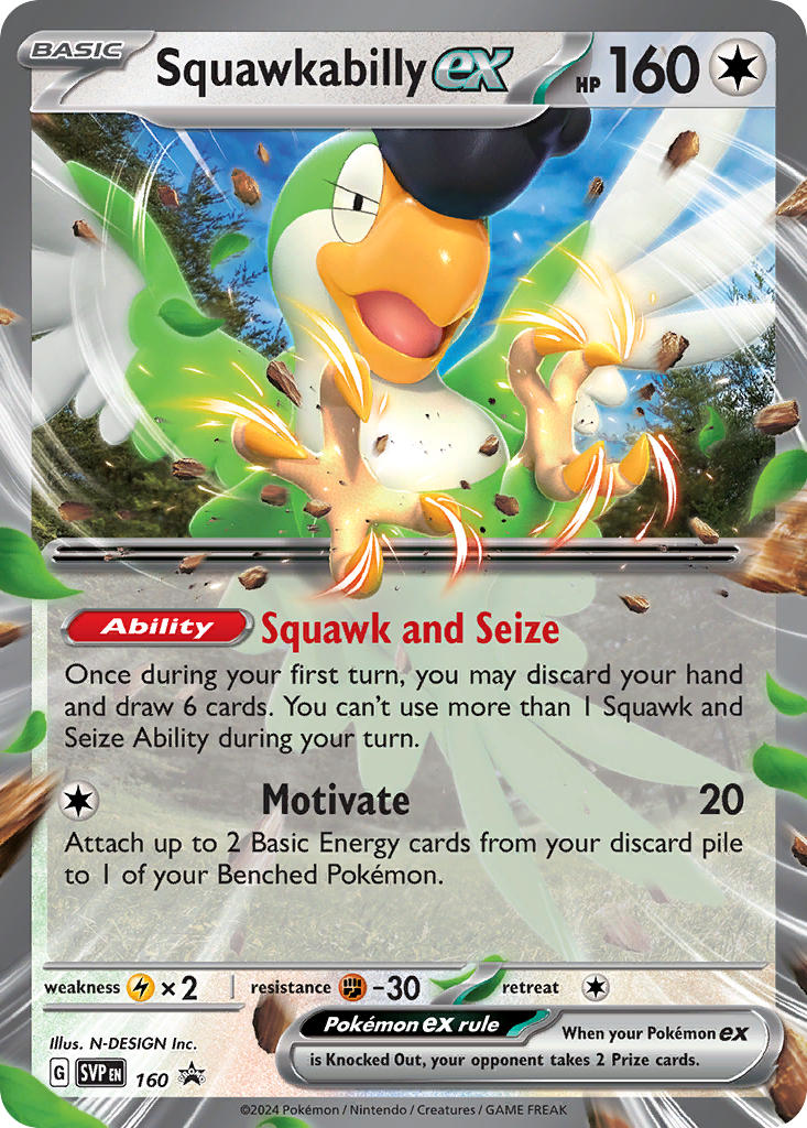 Squawkabilly EX 160/SVP Promo Scarlet & Violet Promos Pokémon card