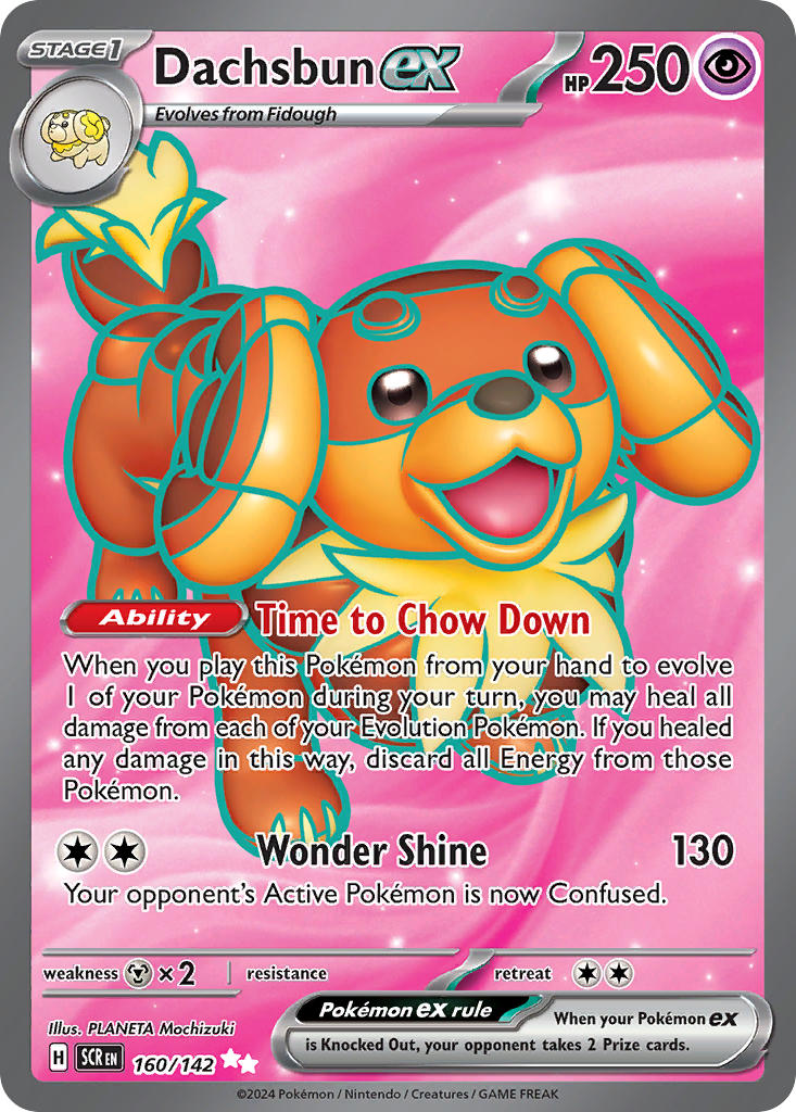 Dachsbun EX 160/142 Ultra Rare Stellar Crown Pokémon card