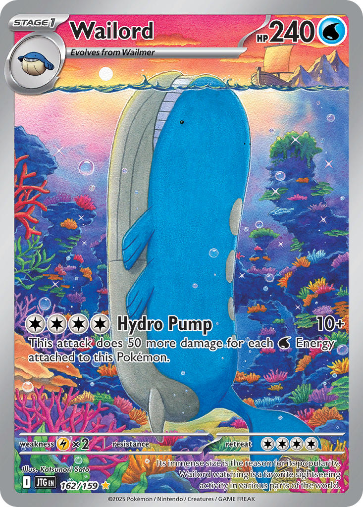 Wailord 162/159 Illustration Rare Journey Together Pokémon card