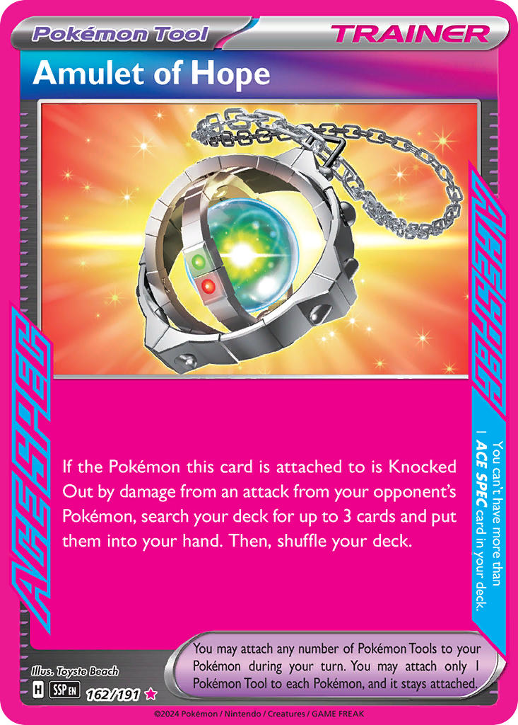 Amulet of Hope 162/191 Ace Spec Rare Surging Sparks Pokémon card