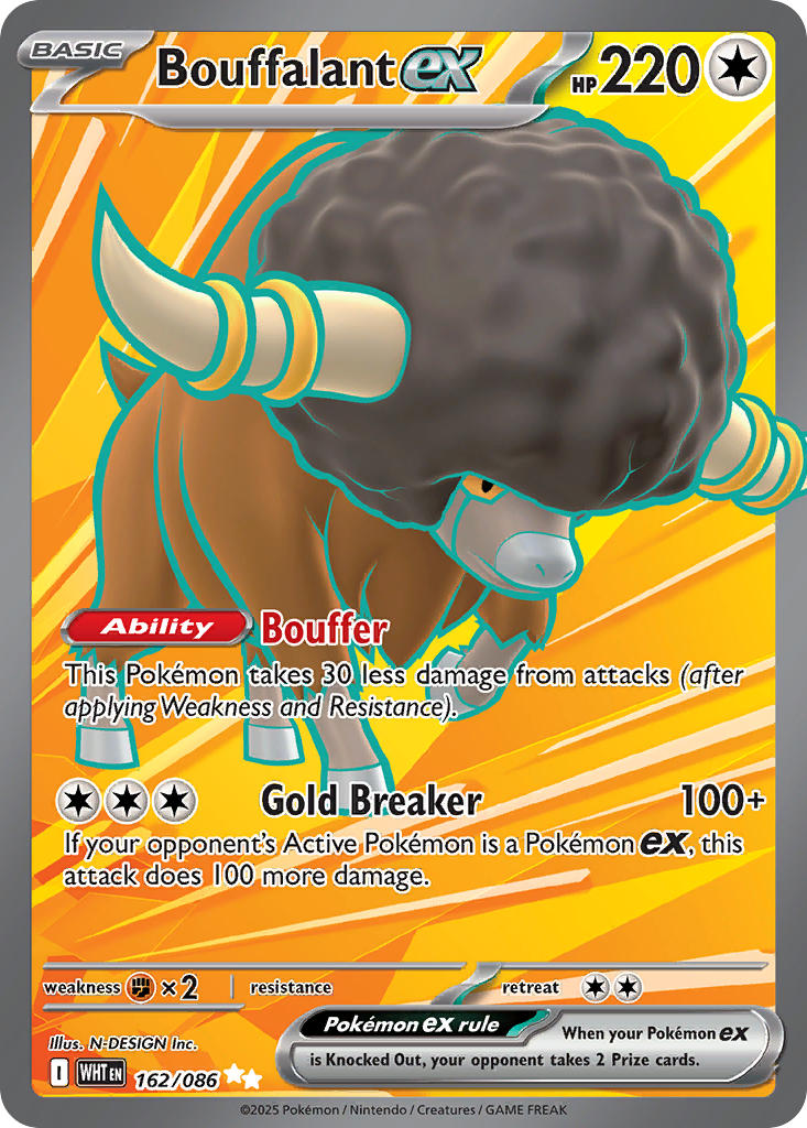 Bouffalant EX 162/086 Ultra Rare White Flare Pokémon card