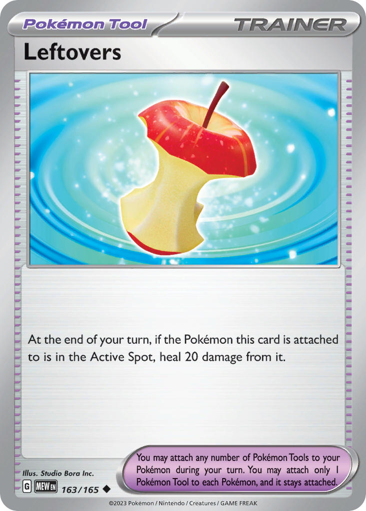 Leftovers 163/165 Uncommon 151 Pokémon card
