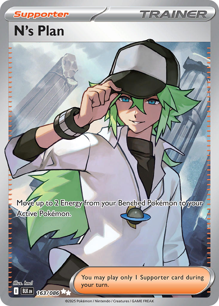 N's Plan 163/086 Ultra Rare Black Bolt Pokémon card