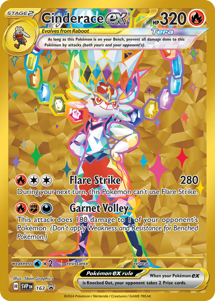 Cinderace EX 163/SVP Promo Scarlet & Violet Promos Pokémon card
