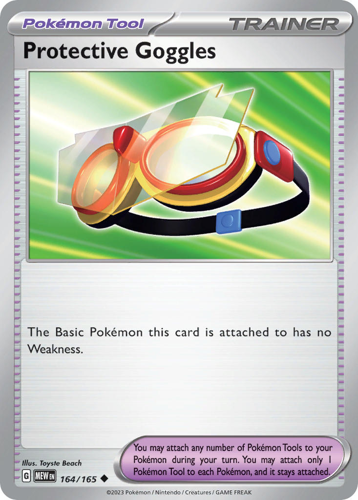 Protective Goggles 164/165 Uncommon 151 Pokémon card