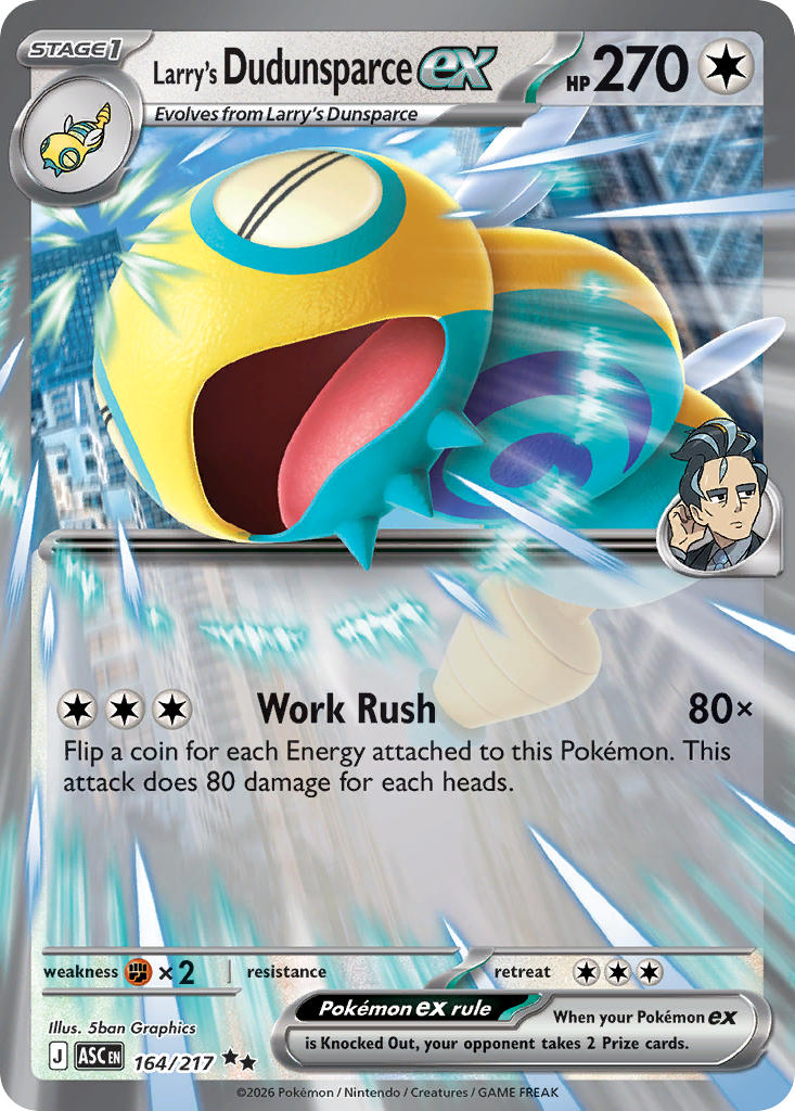 Larry's Dudunsparce EX 164/217 Double Rare Ascended Heroes Pokémon card
