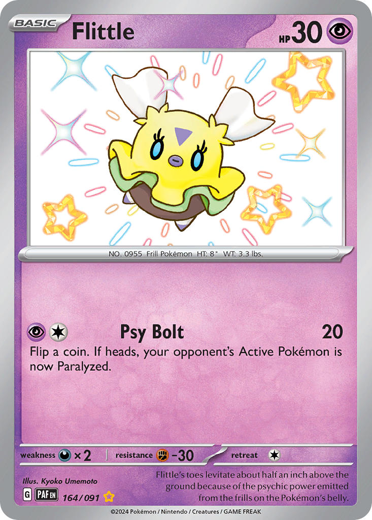 Flittle 164/091 Shiny Rare Paldean Fates Pokémon card