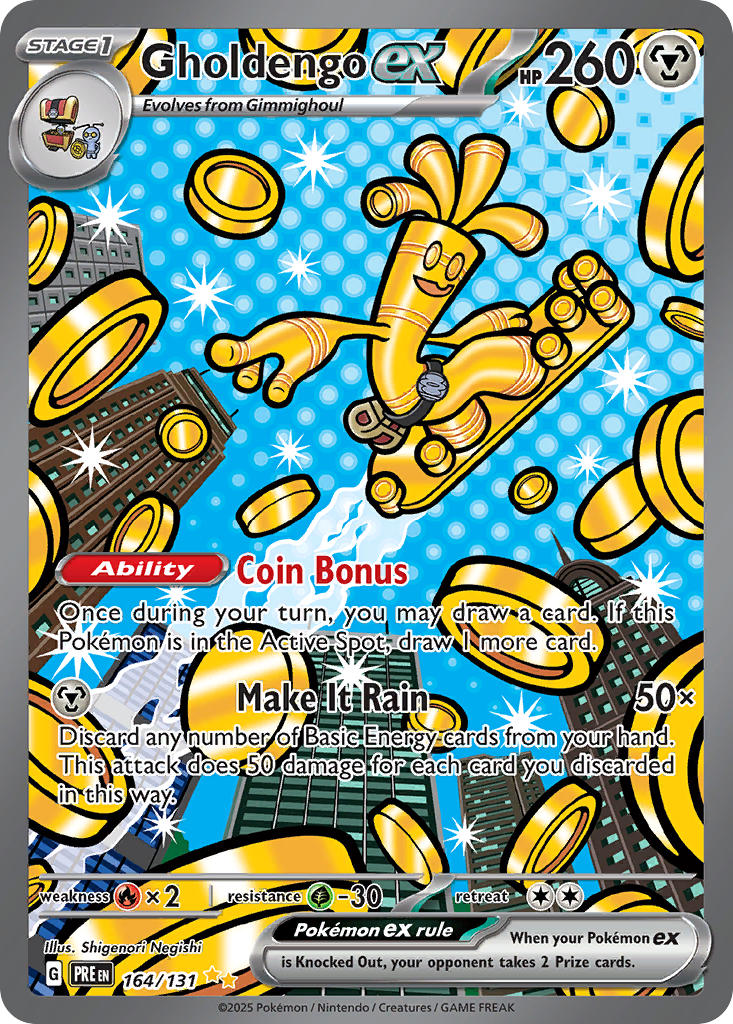 Gholdengo EX 164/131 Special Illustration Rare Prismatic Evolutions Pokémon card