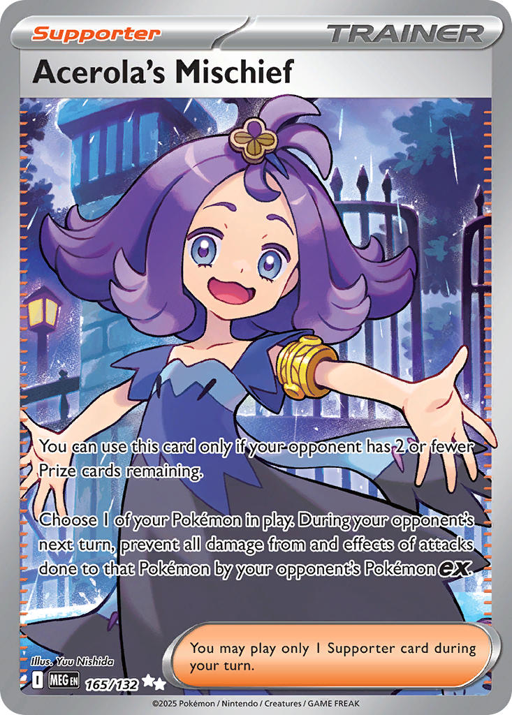 Acerola's Mischief 165/132 Ultra Rare Mega Evolution Pokémon card