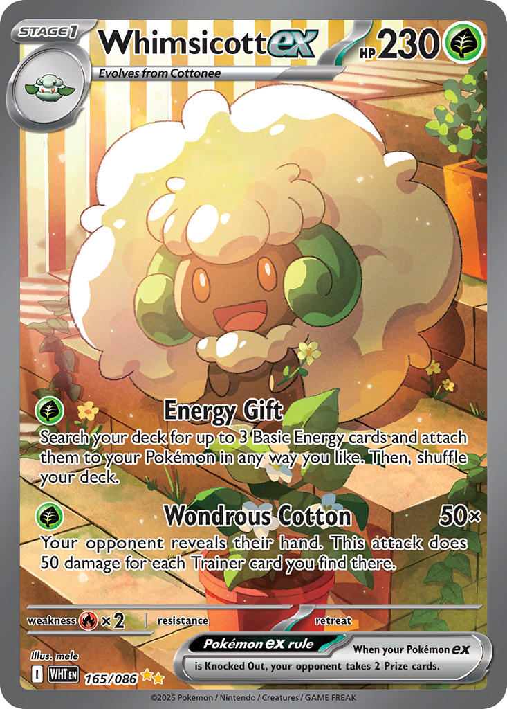 Whimsicott EX 165/086 Special Illustration Rare White Flare Pokémon card