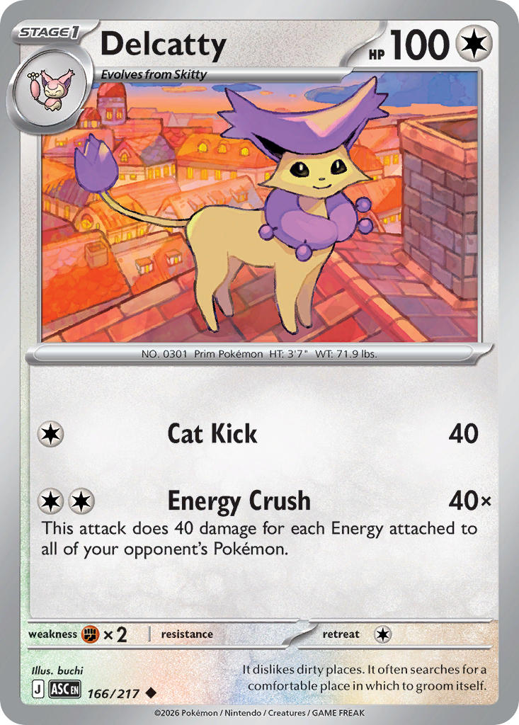 Delcatty 166/217 Uncommon Ascended Heroes Pokémon card