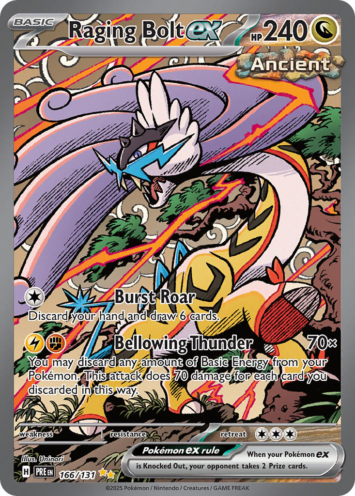 Raging Bolt EX 166/131 Special Illustration Rare Prismatic Evolutions Pokémon card