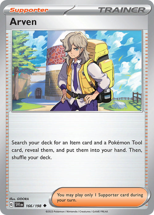 Arven 166/198 Uncommon Scarlet & Violet Pokémon card