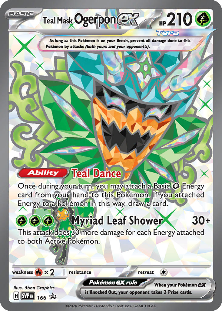 Teal Mask Ogerpon EX 166/SVP Promo Scarlet & Violet Promos Pokémon card