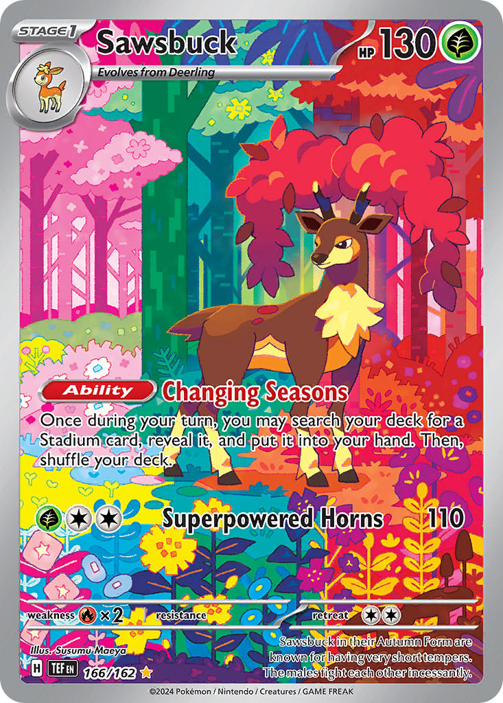 Sawsbuck 166/162 Illustration Rare Temporal Forces Pokémon card
