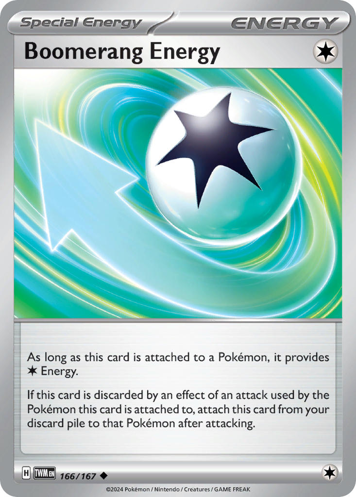 Boomerang Energy 166/167 Uncommon Twilight Masquerade Pokémon card