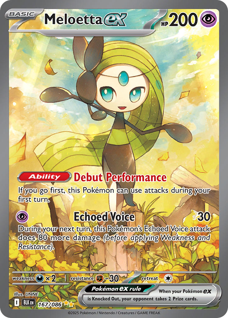Meloetta EX 167/086 Special Illustration Rare Black Bolt Pokémon card