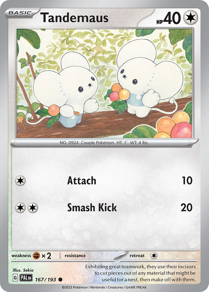 Tandemaus 167/193 Common Paldea Evolved Pokémon card