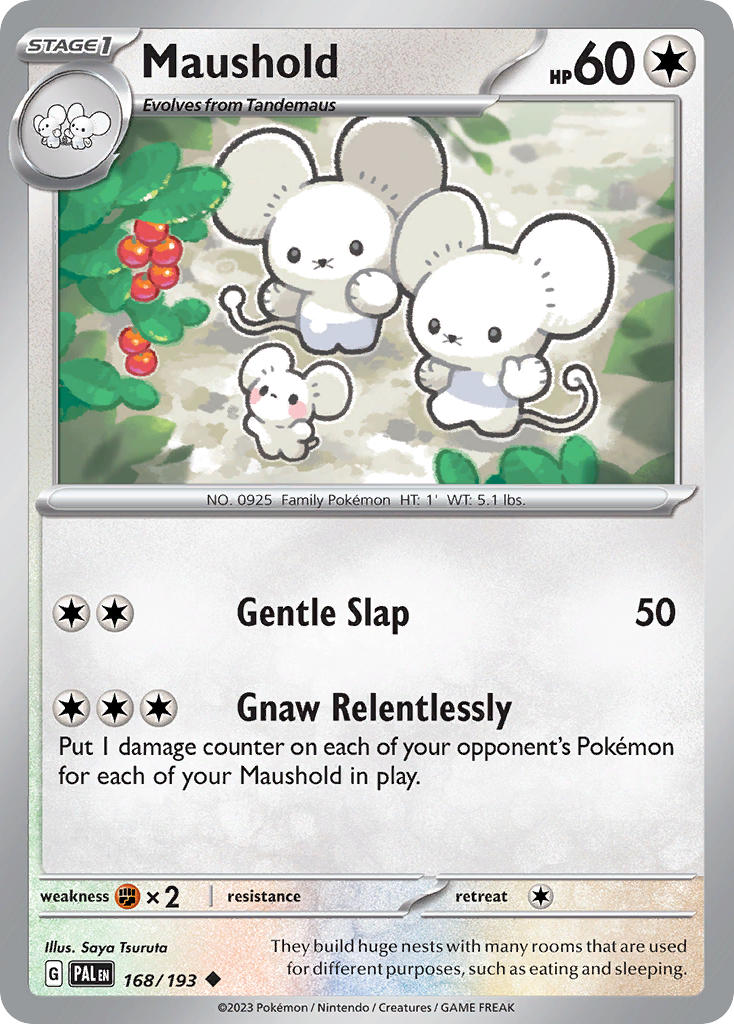 Maushold 168/193 Rare Paldea Evolved Pokémon card