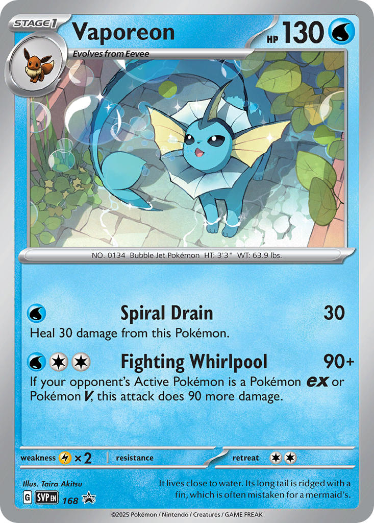 Vaporeon 168/SVP Promo Scarlet & Violet Promos Pokémon card