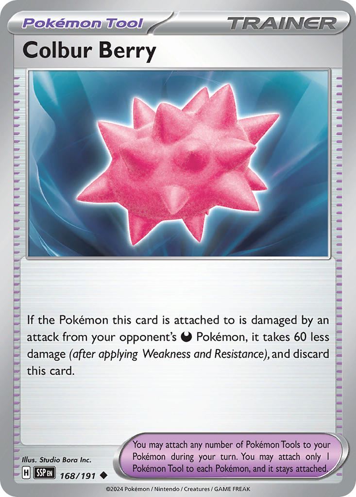 Colbur Berry 168/191 Common Surging Sparks Pokémon card
