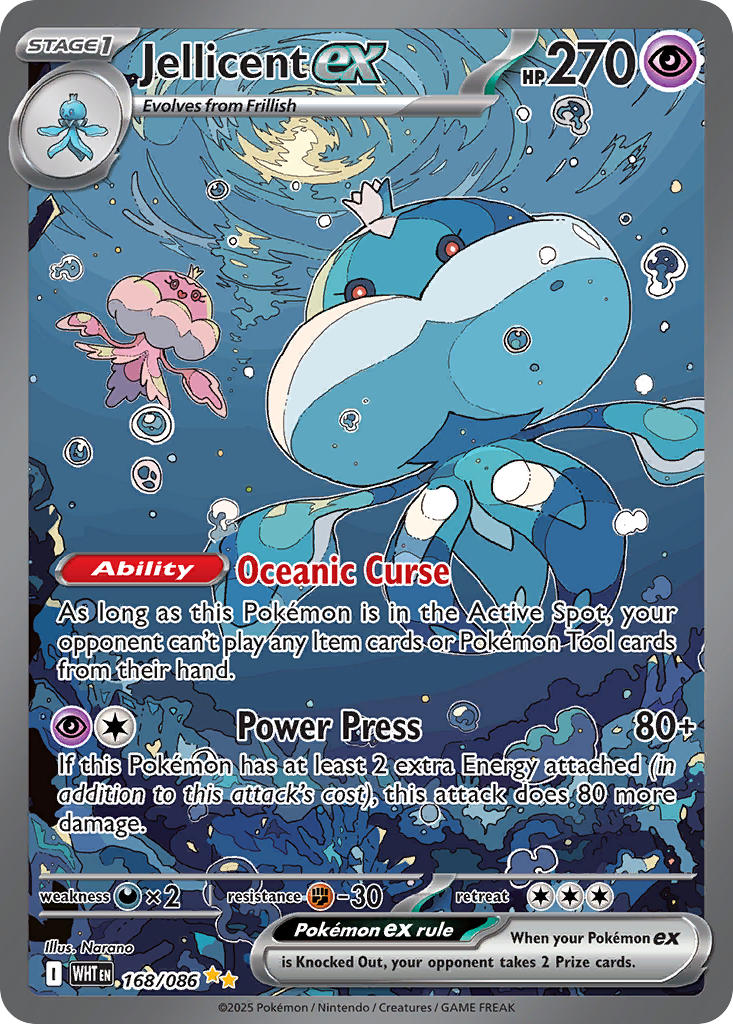 Jellicent EX 168/086 Special Illustration Rare White Flare Pokémon card