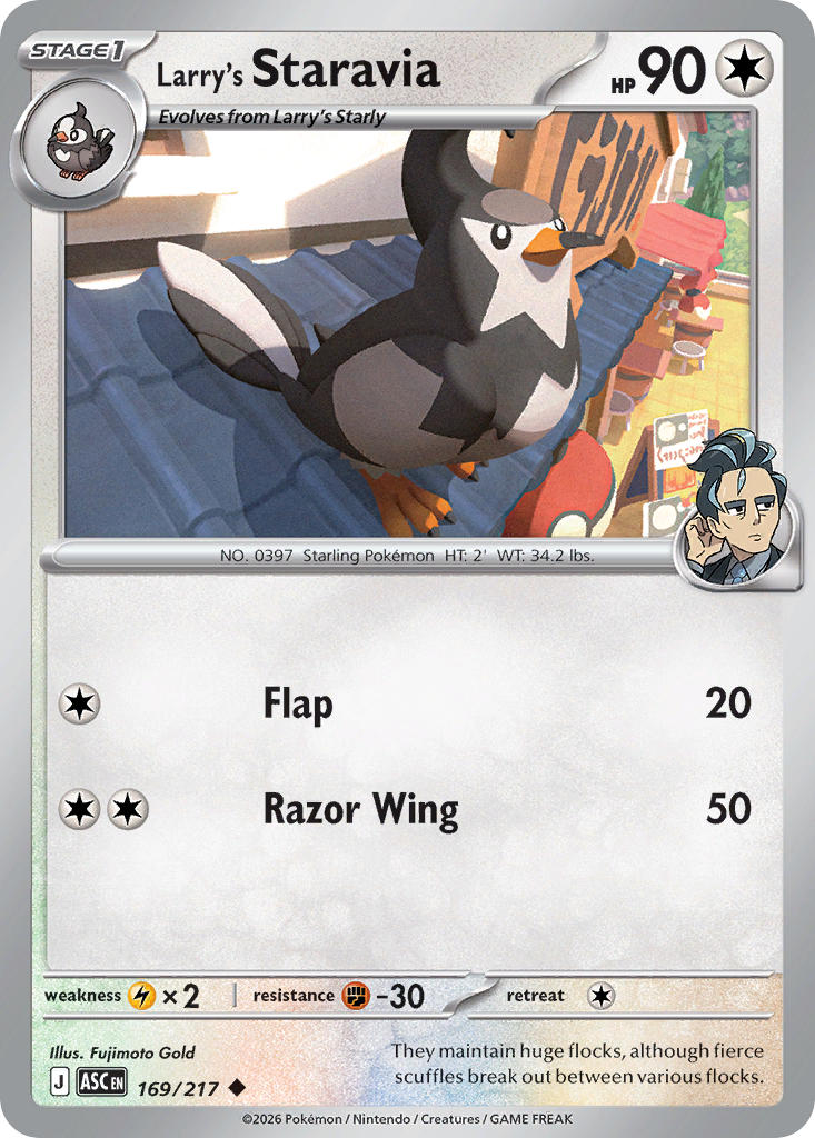 Larry's Staravia 169/217 Uncommon Ascended Heroes Pokémon card