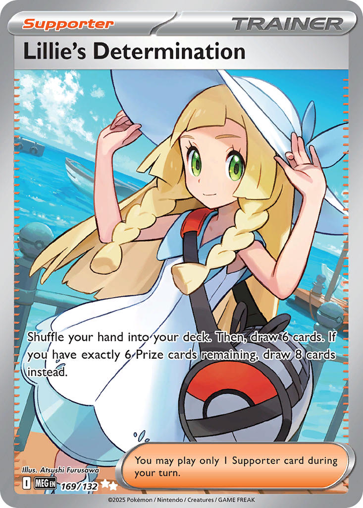 Lillie's Determination 169/132 Ultra Rare Mega Evolution Pokémon card