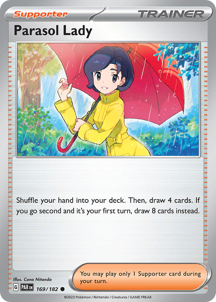 Parasol Lady 169/182 Common Paradox Rift Pokémon card