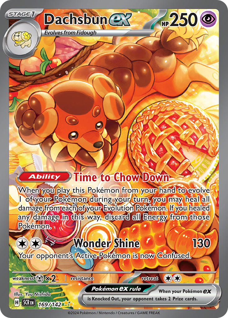 Dachsbun EX 169/142 Special Illustration Rare Stellar Crown Pokémon card