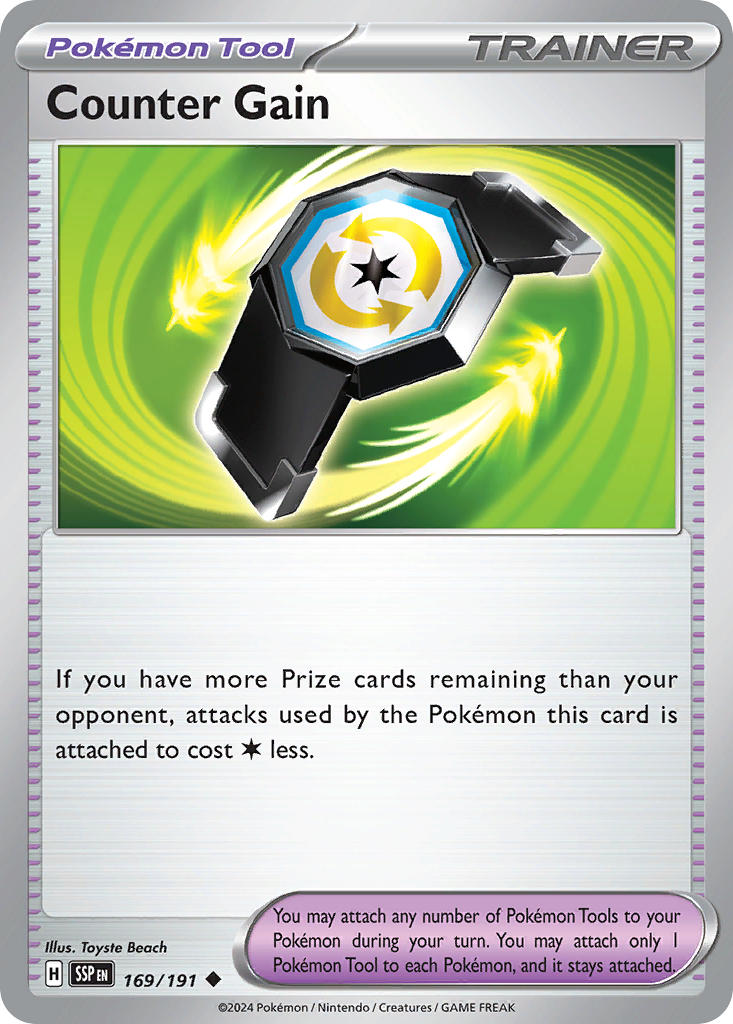 Counter Gain 169/191 Common Surging Sparks Pokémon card