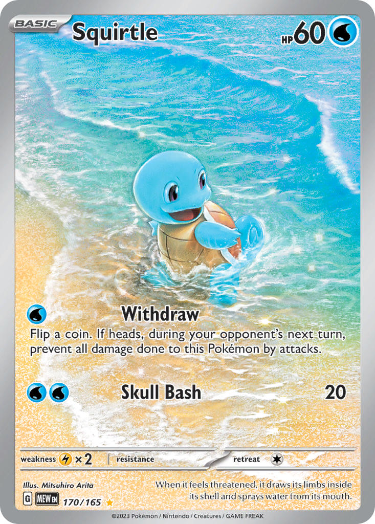 Squirtle 170/165 Illustration Rare 151 Pokémon card