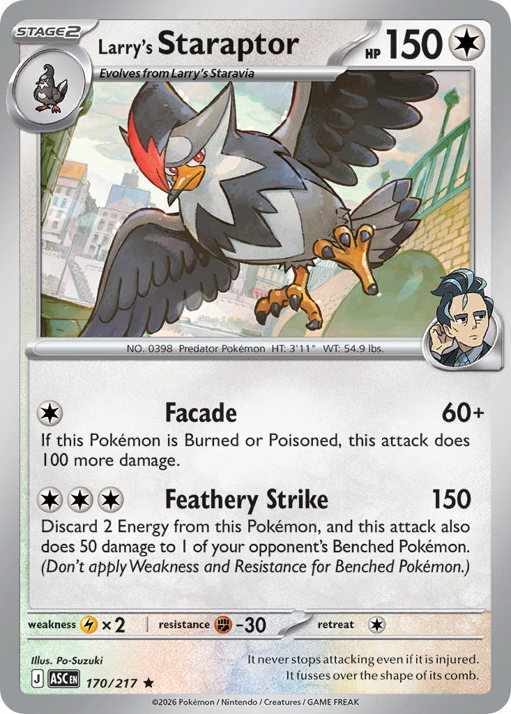 Larry's Staraptor 170/217 Rare Ascended Heroes Pokémon card