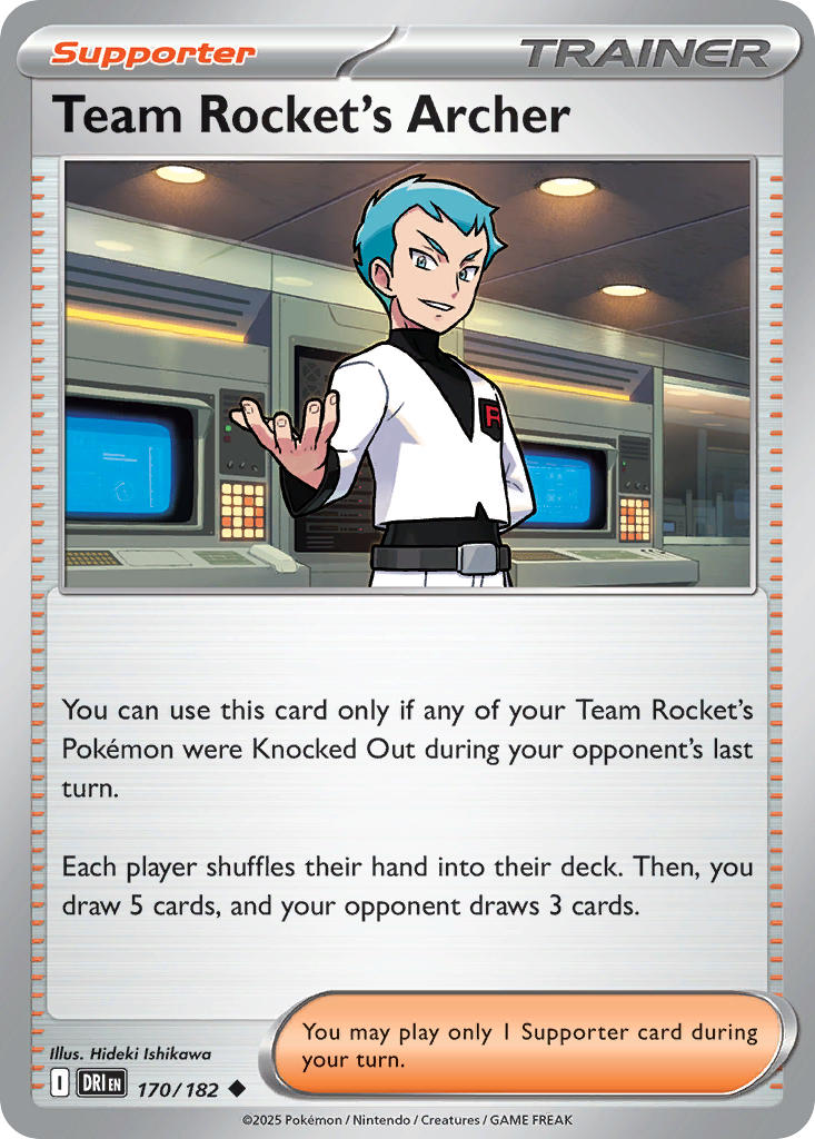 Team Rocket's Archer 170/182 Common Destined Rivals Pokémon card