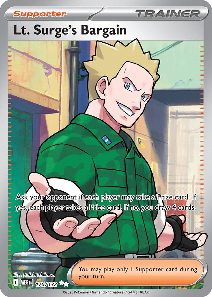 Lt. Surge's Bargain 170/132 Ultra Rare Mega Evolution Pokémon card