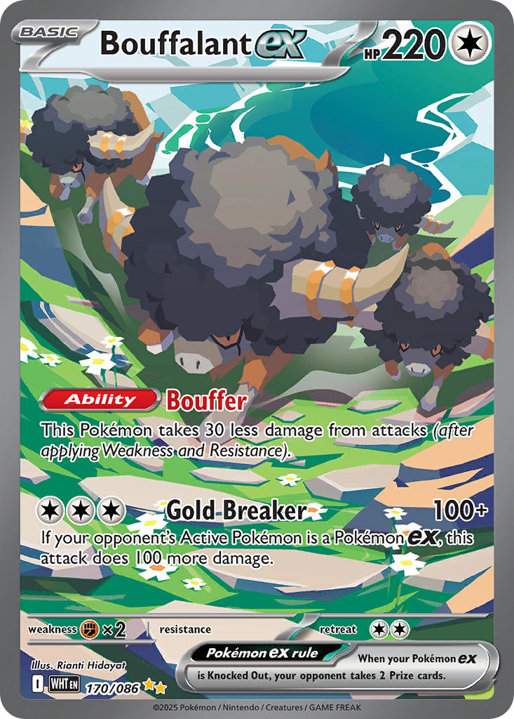 Bouffalant EX 170/086 Special Illustration Rare White Flare Pokémon card